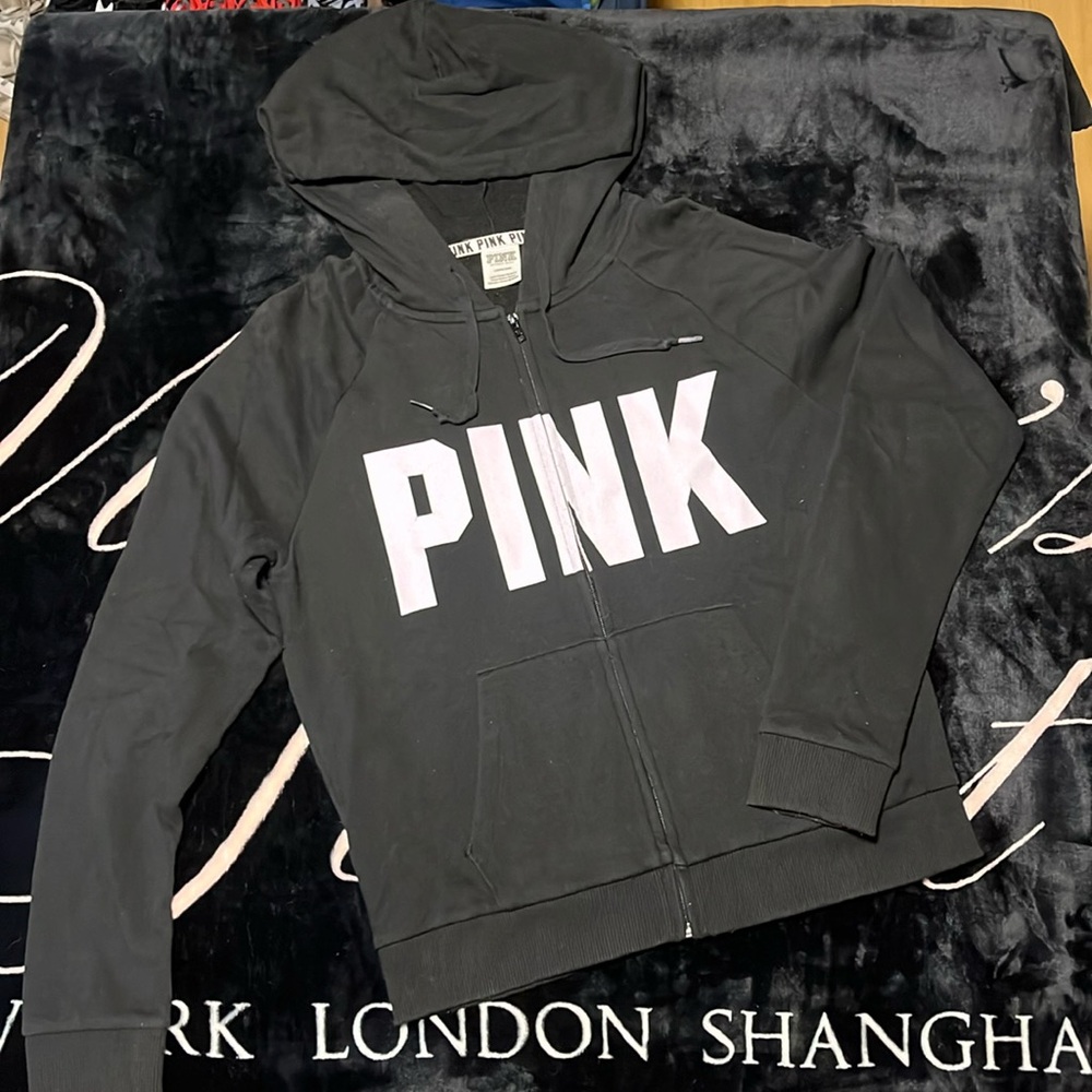 Victoria’s Secret PINK Zip-up Hooded Sweater size Large